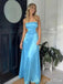 Sexy Blue Mermaid Spaghetti Straps Sleeveless Maxi Long Party Prom Dresses, Evening Gowns, FM214