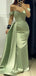 Sexy Green Mermaid Sweetheart Off Shoulder Maxi Long Party Prom Dresses, Evening Gowns, FM215