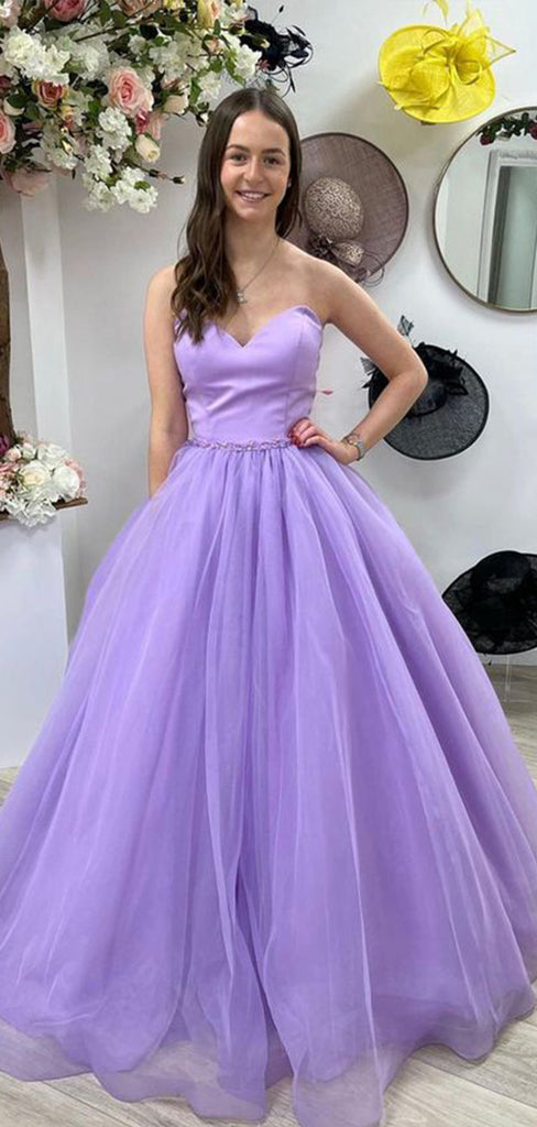 Gorgeous Lilac A-Line Sweetheart Sleeveless Maxi Long Party Prom Dresses, Evening Gowns, FM229