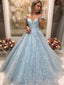 Gorgeous A-Line Off Shoulder V Neck Lace Maxi Long Party Prom Dresses, Evening Gowns, FM238