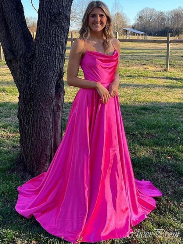 Elegant A-Line Spaghetti Straps Sleeveless Maxi Long Party Prom Dresses, Evening Gowns, FM242