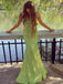 Charming Green Mermaid Spaghetti Straps Sleeveless Sequin Maxi Long Party Prom Dresses, Evening Gowns, FM244