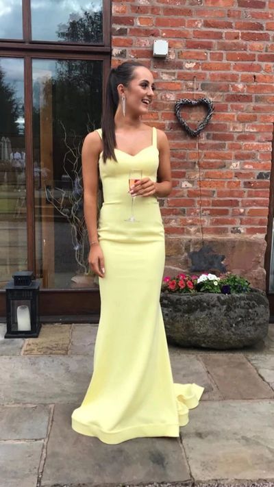 Elegant Yellow Mermaid Sweetheart Spaghetti Straps Sleeveless Maxi Long Party Prom Dresses, Evening Gowns, FM248