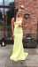 Elegant Yellow Mermaid Sweetheart Spaghetti Straps Sleeveless Maxi Long Party Prom Dresses, Evening Gowns, FM248