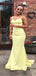 Elegant Yellow Mermaid Sweetheart Spaghetti Straps Sleeveless Maxi Long Party Prom Dresses, Evening Gowns, FM248