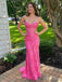 Charming Pink Mermaid Sweetheart Sleeveless Lace Maxi Long Party Prom Dresses, Evening Gowns, FM272