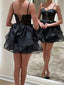 Cute Black Spaghetti Strap Popular Short Homecoming Prom Dress, CPH253