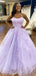 Elegant Purple Spaghetti Straps Sleeveless Lace Maxi Long Party Prom Dresses, Evening Gowns, FM285