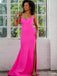 Unique Pink Mermaid Sweetheart Sleeveless Side Slit Maxi Long Party Prom Dresses, Evening Gowns, FM296