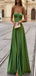 Gorgeous Green A-Line Sweetheart Spaghetti Straps Long Party Prom Gowns,Wedding Guest Dresses,FM32