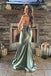 Charming Mermaid Halter V Neck Sleeveless Maxi Long Party Prom Dresses, Evening Gowns, FM309