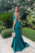 Sexy Mermaid Spaghetti Straps V Neck Sleeveless Maxi Long Party Prom Dresses, Evening Gowns, FM310