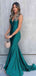 Sexy Mermaid Spaghetti Straps V Neck Sleeveless Maxi Long Party Prom Dresses, Evening Gowns, FM310