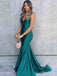 Sexy Mermaid Spaghetti Straps V Neck Sleeveless Maxi Long Party Prom Dresses, Evening Gowns, FM310