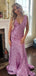 Sexy V-neck Mermaid Sleeveless Popular Maxi Long Party Prom Dresses, FM636