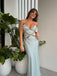 Unique Mermaid Spaghetti Straps V Neck Sleeveless Maxi Long Party Prom Dresses, Evening Gowns, FM333