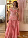 Cute Pink A-Line Off-Shoulder Popular Maxi&nbsp;Long Evening Gowns, Formal, Birthday Party, FM446