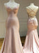 Elegant Pink Mermaid Spaghetti Strap Criss Cross Popular Maxi Long Evening Gowns, Formal, Birthday Party, FM445