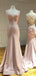 Elegant Pink Mermaid Spaghetti Strap Criss Cross Popular Maxi Long Evening Gowns, Formal, Birthday Party, FM445