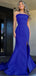 Elegant Purple Strapless Sleeveless Side Slit Maxi Long Party Prom Dresses, Evening Gowns, FM324