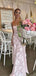 Elegant Pink Mermaid Spaghetti Strap Lace Popular Maxi Long Evening Gowns, Formal, Birthday Party, FM447