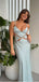 Unique Mermaid Spaghetti Straps V Neck Sleeveless Maxi Long Party Prom Dresses, Evening Gowns, FM333