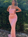 Sexy Pink Mermaid Strapless Popular Maxi Long Evening Gowns, Formal, Birthday Party, FM451