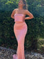 Sexy Pink Mermaid Strapless Popular Maxi Long Evening Gowns, Formal, Birthday Party, FM451