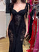 Sexy Black Mermaid Lace Popular Maxi&nbsp;Long Evening Gowns, Formal, Birthday Party, FM452