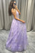 Gorgeous Purple Spaghetti Straps V Neck Sleeveless Lace Maxi Long Party Prom Dresses, Evening Gowns, FM359