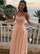 Elegant Pink A-Line Spaghetti Strap Lace Popular Maxi&nbsp;Long Evening Gowns, Formal, Birthday Party, FM458