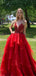 Elegant Red A-Line Spaghetti Strap Lace Popular Maxi&nbsp;Long Evening Gowns, Formal, Birthday Party, FM459