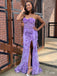 Elegant Purple Mermaid Sweetheart Side Slit Popular Maxi Long Evening Gowns, Formal, Birthday Party, FM462