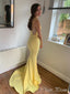 Sexy Yellow Mermaid Spaghetti Strap Popular Maxi Long Evening Gowns, Formal, Birthday Party, FM464