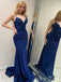 Elegant Blue Mermaid Spaghetti Strap Lace Popular Maxi Long Evening Gowns, Formal, Birthday Party, FM460