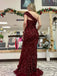 Sexy Red&nbsp;Mermaid One-Shoulder Popular Maxi&nbsp;Long Evening Gowns, Formal, Birthday Party, FM469