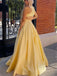 Elegant Yellow A-Line Scoop Popular Maxi Long Evening Gowns, Formal, Birthday Party, FM461