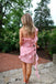 Elegant Pink One Shoulder Sleeveless Popular Short Homecoming Prom Dress, CPH209