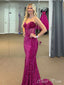 Sexy Purple Mermaid Sweetheart Popular Maxi Long Evening Gowns, Formal, Birthday Party, FM453