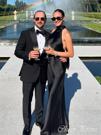 Sexy Black&nbsp;Mermaid Halter Backless Popular Maxi&nbsp;Long Evening Gowns, Formal, Birthday Party, FM466