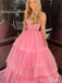 Beautiful Pink A-Line&nbsp; Sweetheart Lace Long Evening Gowns, Formal Evening Gowns, Birthday Party, FM408