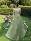 Gorgeous Green A-Line Off Shoulder Strapless Maxi Long Party Prom Dresses,Evening Dresses,FM46