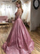 Elegant Pink A-Line Sweetheart Long Evening Gowns, Formal Evening Gowns, Birthday Party, FM400