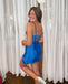 Charming Blue Spaghetti Straps Sleeveless Lace Up Popular Short Homecoming Prom Dress, CPH170