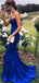 Charming Royal Blue Mermaid Sweetheart Sleeveless Maxi Long Party Prom Dresses, Evening Gowns, FM370