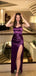 Sexy Purple Mermaid Sweetheart Side Slit Popular Maxi Long Evening Gowns, Formal, Birthday Party, FM476