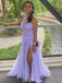 Unique Purple A-Line One-Shoulder Lace Popular Maxi Long Evening Gowns, Formal, Birthday Party, FM486