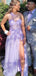 Unique Purple A-Line One-Shoulder Lace Popular Maxi Long Evening Gowns, Formal, Birthday Party, FM486