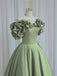 Gorgeous Green A-Line Strapless Sleeveless Bubble Maxi Long Party Prom Dresses,Evening Gowns,FM50