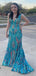 Shiny Mermaid Straps V Neck Sleeveless Sequin Maxi Long Party Prom Dresses, Evening Gowns, FM347